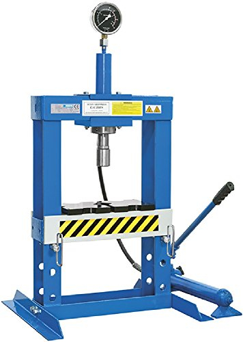 PRESSA MANUALE IDRAULICA DA BANCO CON PISTONE MOBILE 10 T. FERVI P001/10