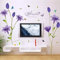 WandSticker4U®- Wandtattoo Blumen lila LILIE (160x85 cm) I Wandsticker Blumen groß Pflanzen Blüte Lliy Schmetterlinge Blumen Aufkleber Frühling I Wanddeko Wohnzimmer Schlafzimmer Küche Flur Bad XXL
