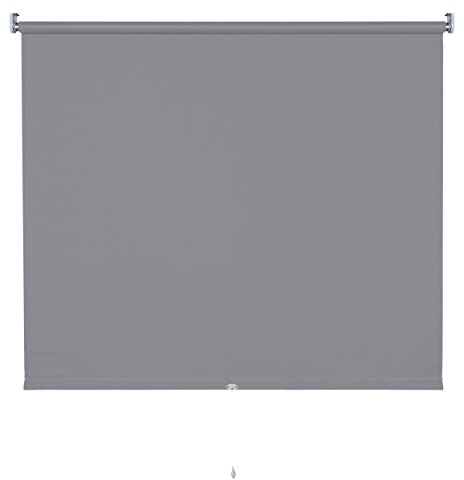 Verdunkelungsrollo Springrollo Mittelzugrollo 13 Farben klemmfix Rollo ohne Bohren Breite 62-202 cm Höhe 180 cm Fenster Vorhang blickdicht verdunkelnd klemmbar Klemmträger (82 x 180 cm / Dunkelgrau)