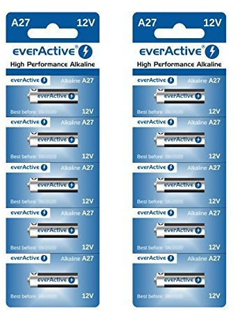 Lot de 10 Piles EVERACTIVE A27 12V ALCALINE