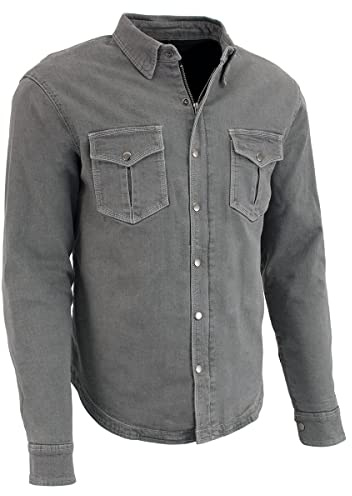 Milwaukee Leather Performance MPM1621 - Camisa de mezclilla blindada para hombre con fibras Aramid DuPont