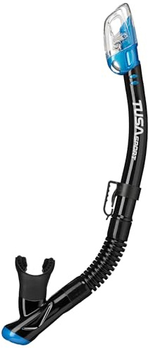 TUSA Sport Dry Top Snorkel, Black/Fishtail Blue, (USP250QB FB)