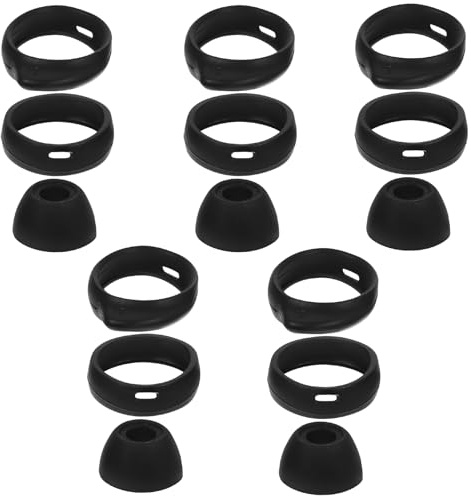 Hemobllo 16 Pcs Replacement Ear Tips, Ear Plugs for Noise Reduction, Soft Silicone Earbuds Eartips Compatible with Samsung Gala xy Buds/Buds+ (Black)
