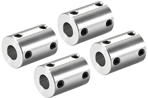 sourcing map 8mm to 8mm Bore Rigid Coupling Set Screw L25XD18 Aluminum Alloy,Shaft Coupler Connector for 3D Printers, Motor Accessories,4pcs
