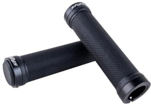 Spank Spoon Grips-Locking Mountain Bicycle Grips (Purple, 130mm Length), Mountain Bike Grips, Mountain Bike Handlebar Grip with End Caps, Handlebar for Bicycle, Anadoized Alloy Clamp Rings