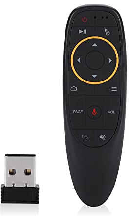 Goshyda Tastatur, schwarz 2.4G Wireless-Fernbedienung Mit Gyroskop, Plug & Play 17-Tasten-Air-Mouse-Voice-Air-Mouse-Tastatur-Controller für TV-Box-PC