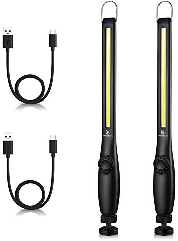 ORHOMELIFE LED Arbeitsleuchte- 800LM LED Stablampe Handlampe Werkstattlampe Inspektionsleuchten mit Haken zum Aufhängen & Magnet Basis für Auto Reparatur, Werkstatt, Notbeleuchtung-2 Pack