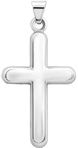 EDELIND Kreuz-Anhänger 585 Echtgold für Herren Damen, Goldanhänger 14 Karat Weißgold Breite 13,9 mm, Kettenanhänger mit Schmuck Geschenk Box