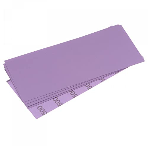 sourcing map 5 hojas de lija moradas de grano 1500 de 9 x 3.7 pulgadas, papel de lija de óxido de aluminio, pulido húmedo y seco para acabado de pintura de madera y metal