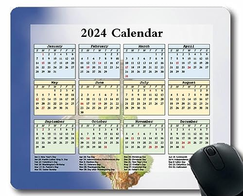 YENDOSTEEN Spelmusmatta 2023 års kalender med helgdagar, blommor ängljus stjälkar halkfri gummimusmatta