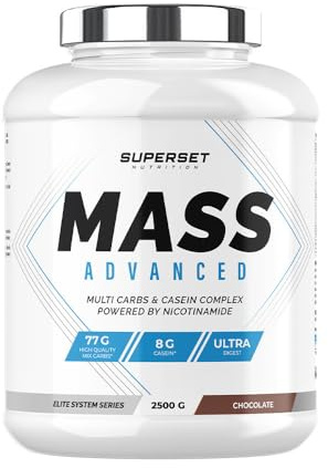 Superset Nutrition - Mass Advanced (2,5kg) - Gainer - Favorise le gain de masse musculaire et la récupération, apport important en calories + Vitamines - Énergie et digestion améliorées - Chocolat