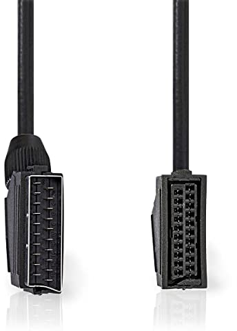 Nedis CVGP31011BK20 SCART-Kabel | SCART Stecker | SCART Buchse | Vernickelt | 480p | 2.00 m | Rund | PVC | Schwarz | Umschlag