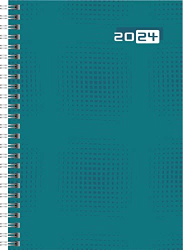 rido/idé Wochenkalender Modell futura 2 2024 2 Seiten = 1 Woche Blattgröße 14,8 x 20,8 cm petrol