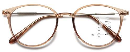 VEVESMUNDO Gleitsichtbrille Lesebrille Multifocus Progressive Blaulichtfilter Sehhilfe Lesehilfe Bifokale Brillen Herren Damen