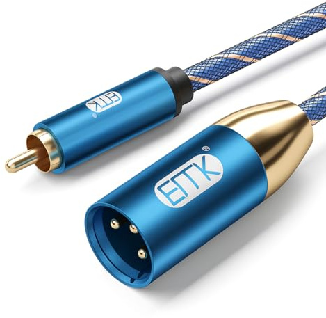 EMK XLR zu RCA Kabel Subwooferkabel XLR Buchse zu RCA Stecker (3m) | Cinch Kabel Mikrofonkabel Koaxial Audiokabel MIC Adapter für DVD, Lautsprecher, TV, Mischpult, Verstärker