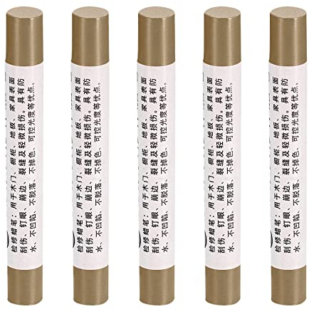 sourcing map Möbelreparatur-Buntstifte, Wachsfüllstift, 5 Stück Lackstift Marker – für Kratzer, Tische, Holzböden, Abdeckung von Holzböden, Dunkelbraun