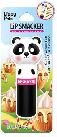 Lip Smacker Lippy Pals Panda, Smaksatt Läppbalsam för Barn Inspirerat av Djur, Återfuktande och Utjämnande för att Fräscha upp Dina Läppar, Cuddy Cream Puff
