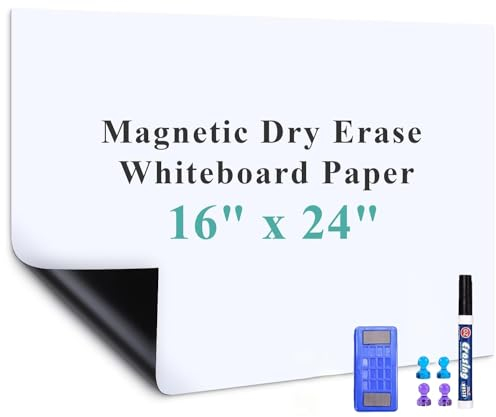 TOOSOAR Lavagna Magnetica da Parete, 40 * 60cm Lavagna Magnetica, Lavagnetta Magnetica Frigorifero, Pellicola per lavagna flessibile, Con pennarello e gomma magnetica, per Educatori, Scuole Domestiche