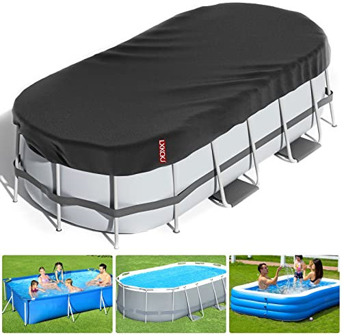 LXKCKJ Cubierta rectangular para piscinas sobre el suelo, cubiertas solares ovaladas para piscinas de marco rectangular, cubierta de invierno resistente, ideal para impermeable y a prueba de polvo (12