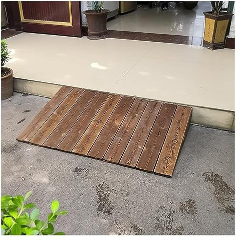 Schwellenrampe, Hilfsschwellenrampen Aus Holz Für Türen, 4 5 6 7 8 10 Zoll Rollstuhl-Übergangsrampe Für Haus/Haustür/Hof/Terrasse, rutschfest (90 X 70 X 18 Cm/35,4 X 27,5 X 7 Zoll)
