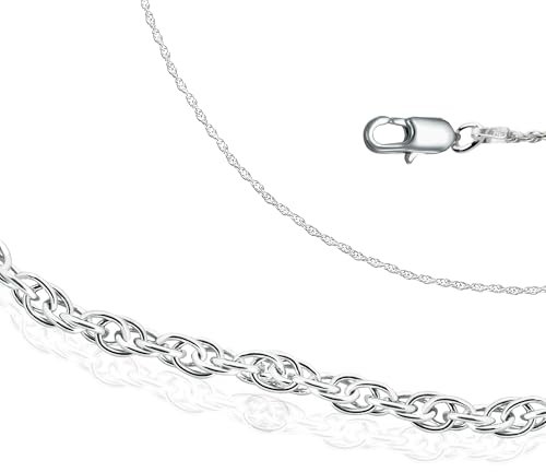 E47 jewellery Halskette Damen Silber 925 – Filigran Silberkette Damen – 1,4 mm dicke Kette – 45 cm, 50 cm, 55 cm lang – Zeitlose Geschenke für Frauen (45)