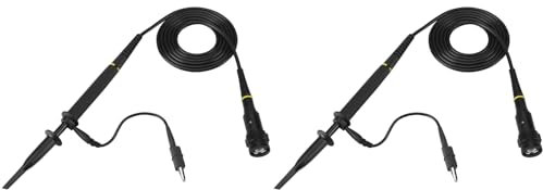 Garosa 2 Stück 60 MHz Oszilloskop-Tastkopf, Hochspannung, 2000 V, 1,2 M Kabel, Umschaltbar, 100-fache Dämpfung, Professionelle Testausrüstung mit Zubehör P4060 für Markierungsringe,