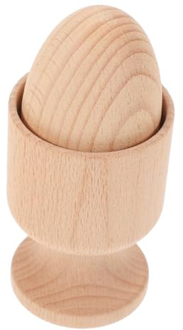 Garneck Juguete De Huevo y Huevera De Madera De Huevo para Bebés Juguete Educativo para Practicar Habilidades Básicas y Coordinación Mano- Casa