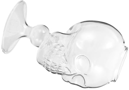 CIYODO Skull Wine Glass Halloween Skull Shape Goblet for Festive Cocktails and Beverages Head Glass Drinkware for Ktv Bar Party