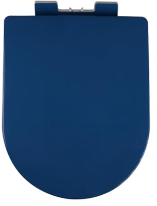 D Shape Soft Close Toilet Seat with Quick Release for Easy Cleaning Toilet Seats, Easy Top Fixing with Adjustable Hinges, Toilet Seat D Shaped (Red, Purple, Orange, Blue, Green),Dark Blue