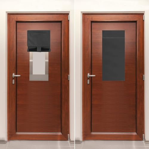 Classroom Window Cover Blackout Stick On Small Door Blinds No Drill 25x90cm | 1 Pc, Self Adhesive, No Screw, Easy Install, Thermal, Privacy, Door Curtain, Tie up, Lockdown Shades for School Offices Home