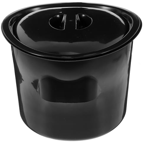 TIDTALEO Urinoir Portable en Plastique Couvercle Noir Seau de Toilette de Chevet pour Soins Médicaux et Usage Domestique Convient aux Femmes Enceintes et Personnes Âgées