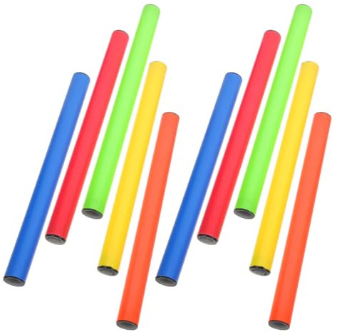 LIGHTAOTAO Bastones de Relevos para 10 Unidades de Plástico Agarre Antideslizante para Carreras Escolares y Entrenamientos de Atletismo en Pista