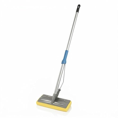Sponge Mop with Self-Wringing Handle | High Absorbency Cleaning Mop | Quick Dry Floor Mop for Kitchen, Bathroom Home | Squeeze Mop for Tile Marble, Hardwood Multi-Surface Use