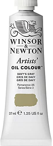 Winsor & Newton 1214217 Artists Ölfarbe - 37ml Tube, Künstler - Ölfarbe mit höchstmöglicher Pigmentierung, höchste Lichtechtheit - Davy's Grau