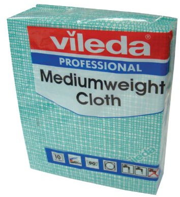 Vileda 106401 Medium Weight Cloth, Green (Pack of 10)