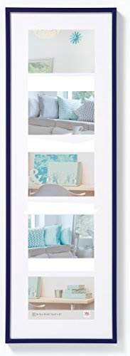 walther design Walther Cadre Photo Design Bleu 5X 10x15 cm galerie avec Passe-Partout, Cadre Plastique New Lifestyle KV515L