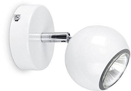 MiniSun | Modern Single Eyeball Wall Spotlight in Gloss White Finish | Ceiling Lighting, Home Décor & Improvement Essential