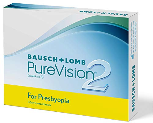 Bausch + Lomb PureVision 2 for Presbyopia Monatslinsen, sehr dünne Gleitsicht-Kontaktlinsen, weich, 3 Stück BC 8.6 mm/DIA 14 / -1.5 Dioptrien/ADD High