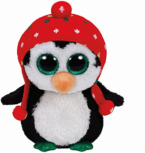 TY Baby Jungen Kuscheltier Rot Freeze,Pinguin mit Mütze rot 15cm