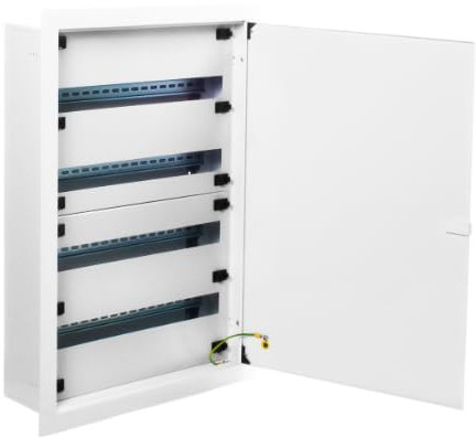 'm4e96 – Armoire métallique distribution. dimen. empot. 545 x 735 x 140 à 165. 4 rangées x 24 modules = 96 modules.