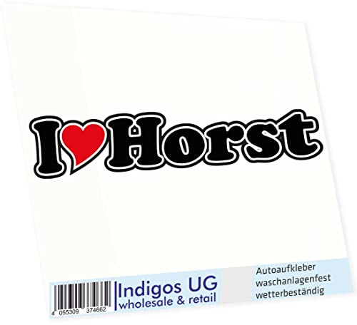 INDIGOS UG Auto Aufkleber I Love Horst 15 cm - Autoaufkleber - KFZ Sticker selbstklebend - für Motorrad, Fenster oder Heckscheibe - wetterfest & UV-beständig Sticker mit Namen von Mann Frau Kind