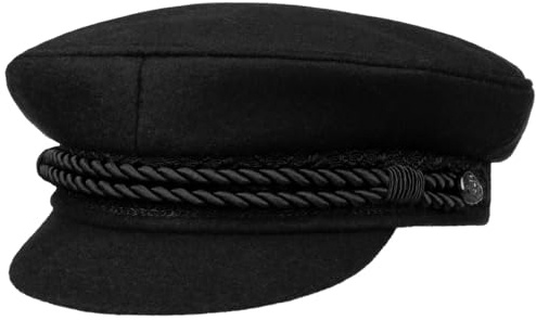 HAMMABURG Elbsegler Schirmmütze Uni einfarbig Made in EU Damen und Herren Sommer Winter schwarz 59 cm