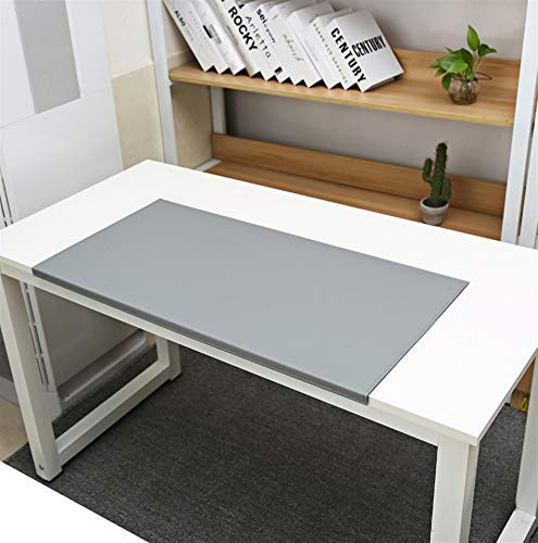 SK Studio Schreibtischunterlage mit Kantenschutz wasserdichte PU Leder, rutschfeste mit Kantenverriegelung Mausunterlage für Computertastatur, PC und Laptop Grau 60x30cm | rutschfeste mit Kantenverriegelung Mausunterlage für Computertastatur, PC und Laptop, Grau, 60x30cm
