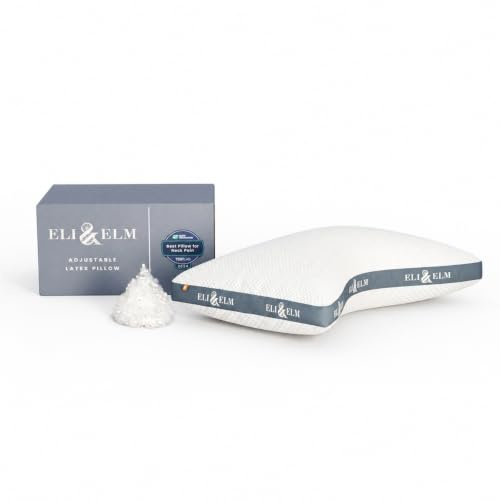 Eli & Elm Ultimatives Kissen für Seitenschläfer mit verstellbarem Füllstoff, um die perfekte Kontur zu erhalten, gebogenes Kissen für eine Linderung von Nackenschmerzen – hypoallergene