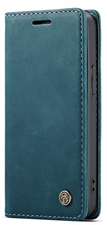 Chocoyi Schutzhülle für iPhone 13 Mini Flip Leather Edition, magnetisch, Standfunktion und Kartenfächer, Blau