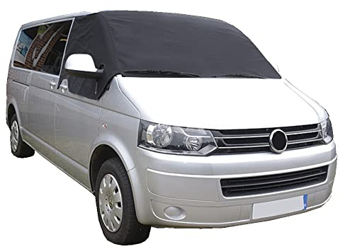 Windscreen Cover for VW T5/T5.1 Caravelle 2003-2015 – Sun & Frost Protector | Summer UV Protection, Blackout for Privacy, Breathable & Waterproof Fabric, Frost & Weather Protection, Black