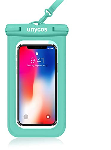 unycos - Funda para Móvil Impermeable IPX8 Universal, Sumergible con Correa para Colgar, Bolsa Estanca para iPhone 14 Pro MAX 13 Pro 12 11 Xiaomi 13 12 11 Galaxy S23 S22 S21, Sony hasta 6,9 (Verde)
