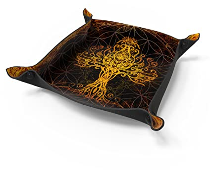 Vassoio di dadi per giochi da tavolo e RPG - Libro delle meraviglie, Giocatore di rotoli, Ashes Reborn - Albero mitico