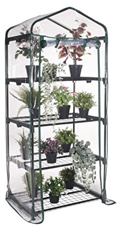 Serra da Giardino e Balconi con copertura in PVC impermeabile per Orti, Piante e fiori (4 Ripiani - 69x49x157H cm)