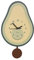 Fisura - Originale orologio da parete a forma di avocado. Orologio da parete silenzioso 38 x 20 centimetri. Orologio da cucina verde. Orologio a pendolo in legno e ABS. 1 batteria AA.